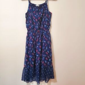 Juniors/Kids Navy Blue Floral Dress (Size 13/14)
